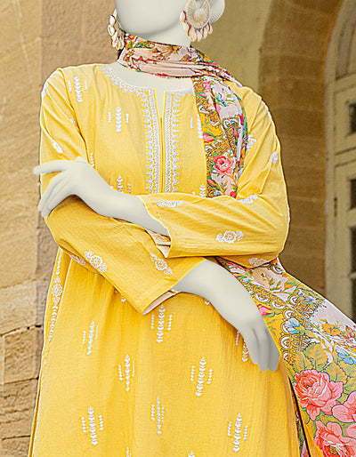 Lawn Yellow 2 Piece Stitched Suit - J. Junaid Jamshed