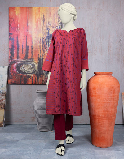 Khaddi Maroon Kurti - J. Junaid Jamshed