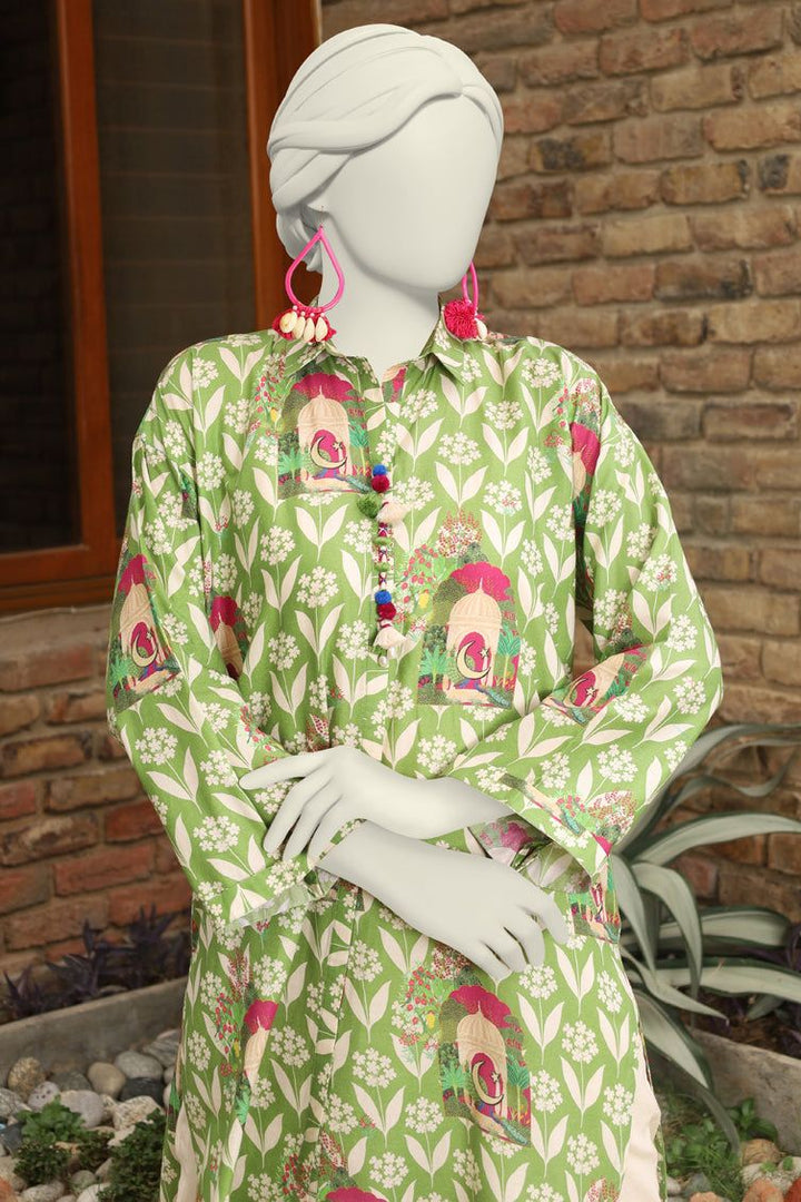 Lawn Green Kurti - J. Junaid Jamshed