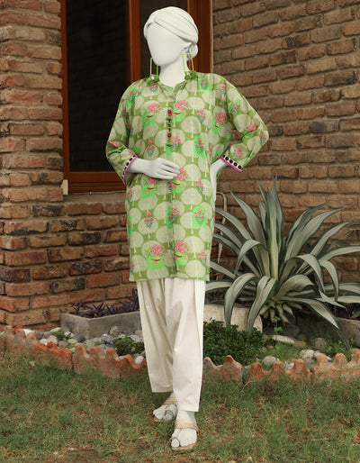 Lawn Green Kurti - J. Junaid Jamshed