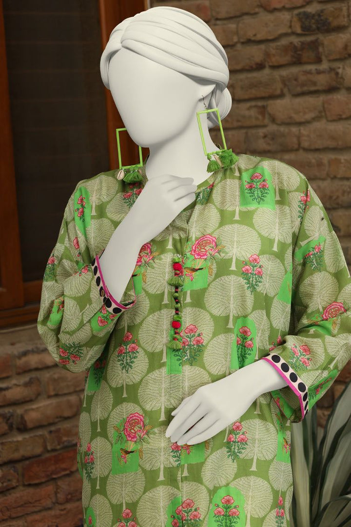 Lawn Green Kurti - J. Junaid Jamshed