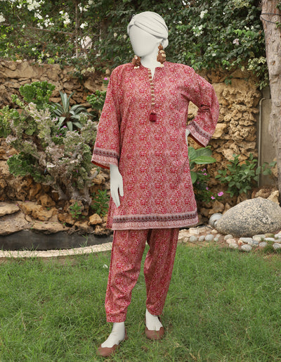 Lawn Brown Stitched Suit - J. Junaid Jamshed