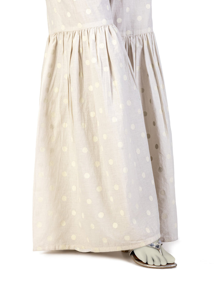 Lawn Beige Gharara - J. Junaid Jamshed