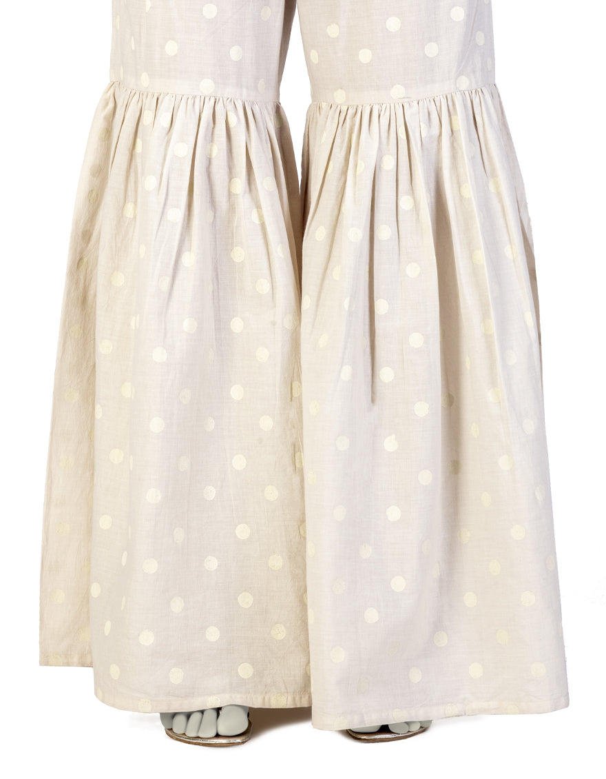 Lawn Beige Gharara - J. Junaid Jamshed