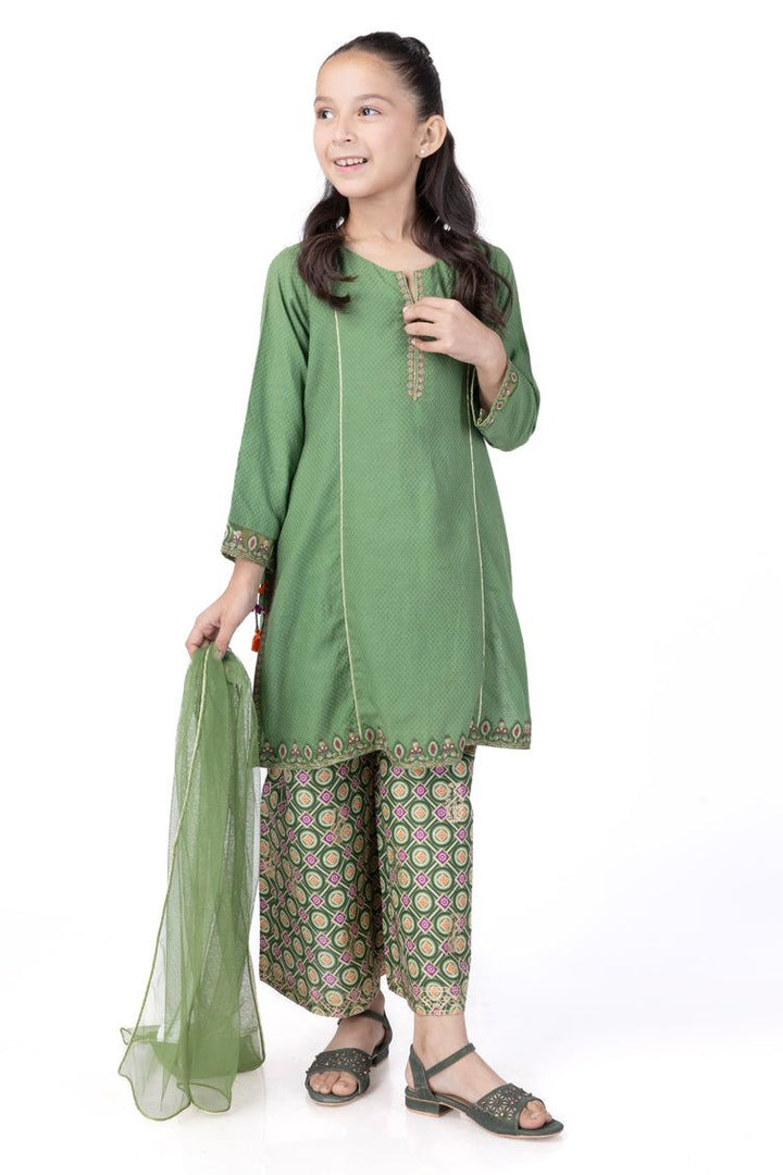 Dobby Green Stitched Suit - J. Junaid Jamshed