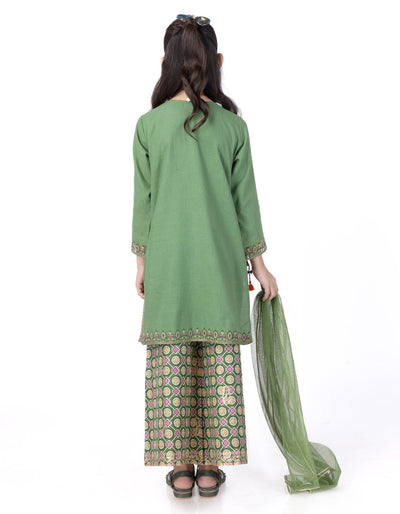 Dobby Green Stitched Suit - J. Junaid Jamshed