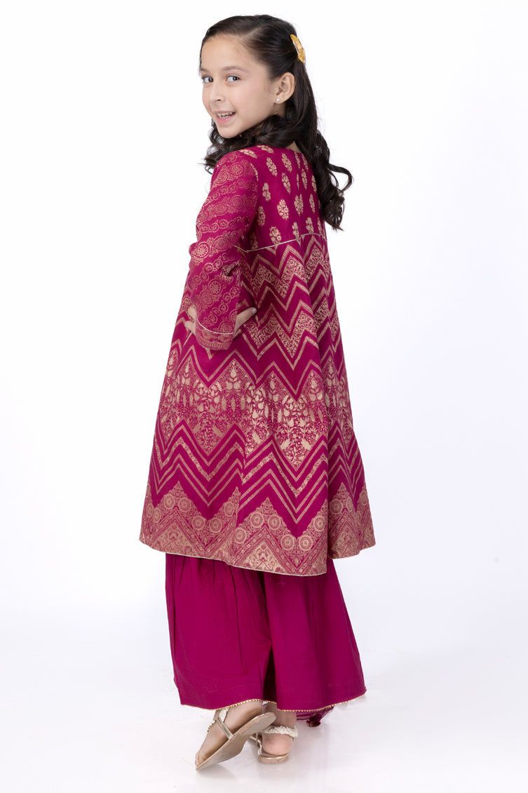 Jacquard Pink Stitched Suit - J. Junaid Jamshed