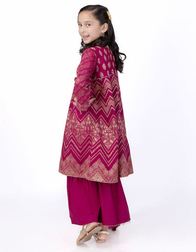 Jacquard Pink Stitched Suit - J. Junaid Jamshed