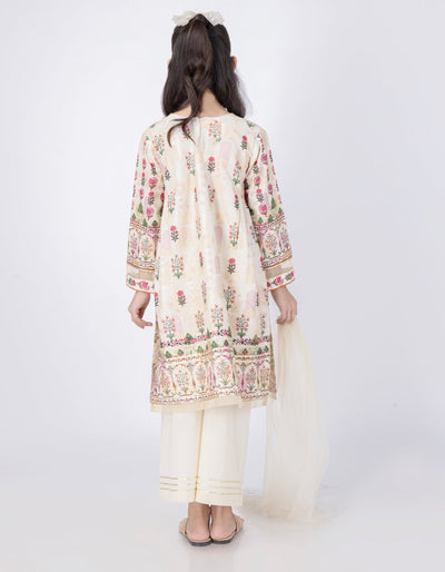 Printed Beige Stitched Suit - J. Junaid Jamshed