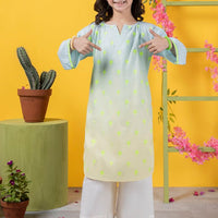 Dobby Mint Blue Kurti - J. Junaid Jamshed