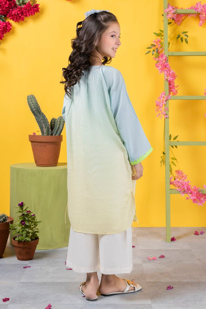 Dobby Mint Blue Kurti - J. Junaid Jamshed