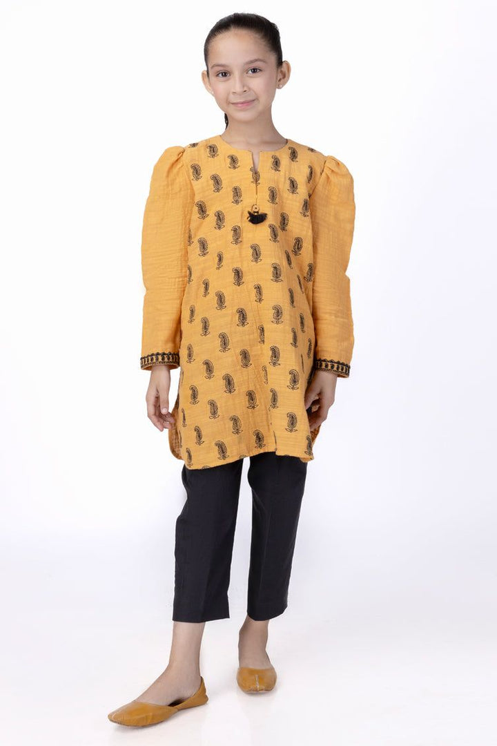 Khaddar Mustard Kurti - J. Junaid Jamshed