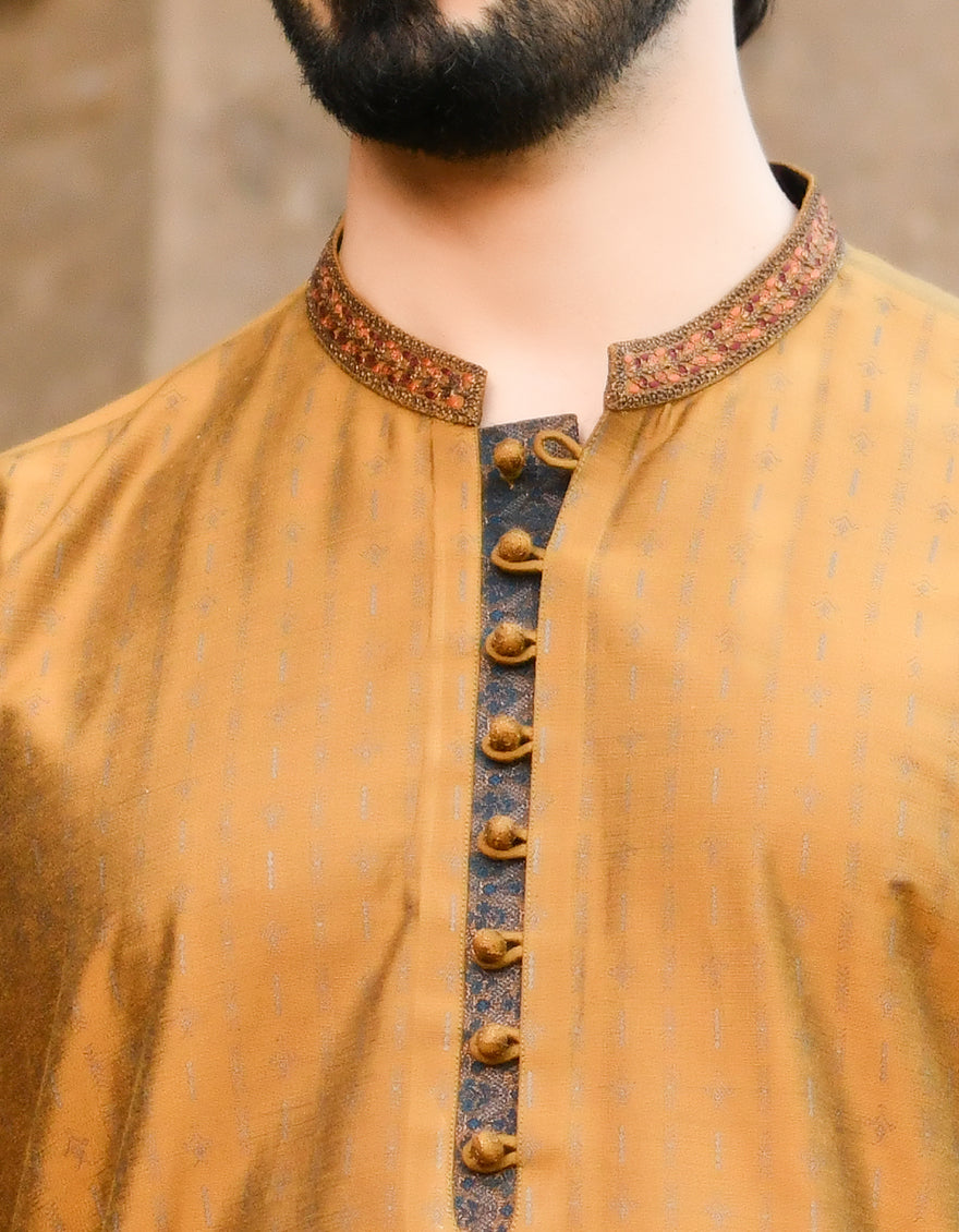 Polyester Brown Special Kurta - J. Junaid Jamshed