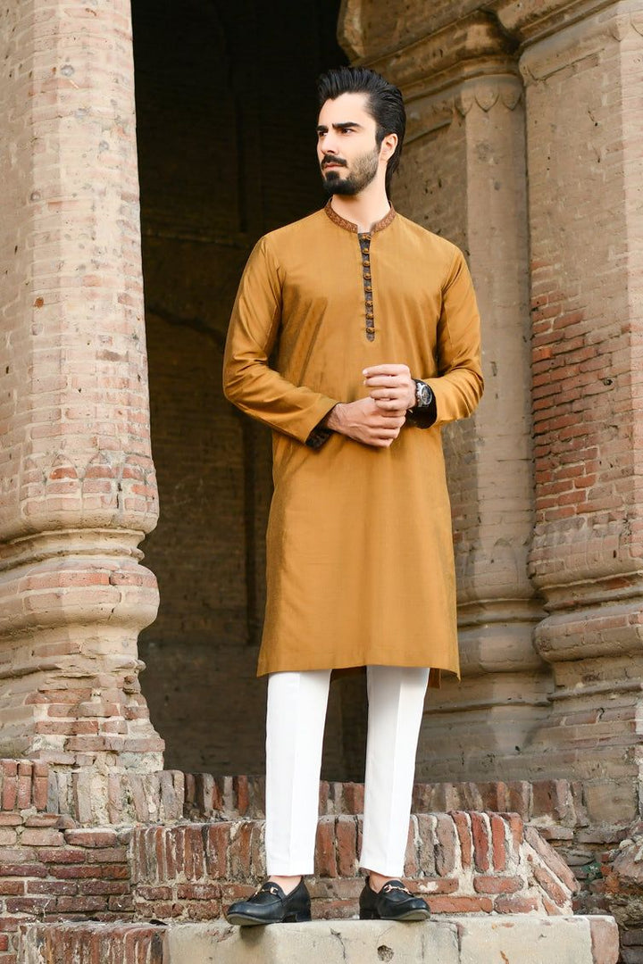 Polyester Brown Special Kurta - J. Junaid Jamshed