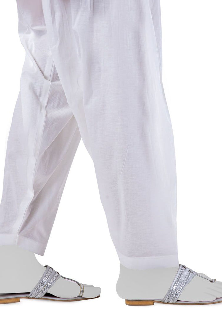 Lawn Off White Trouser - J. Junaid Jamshed