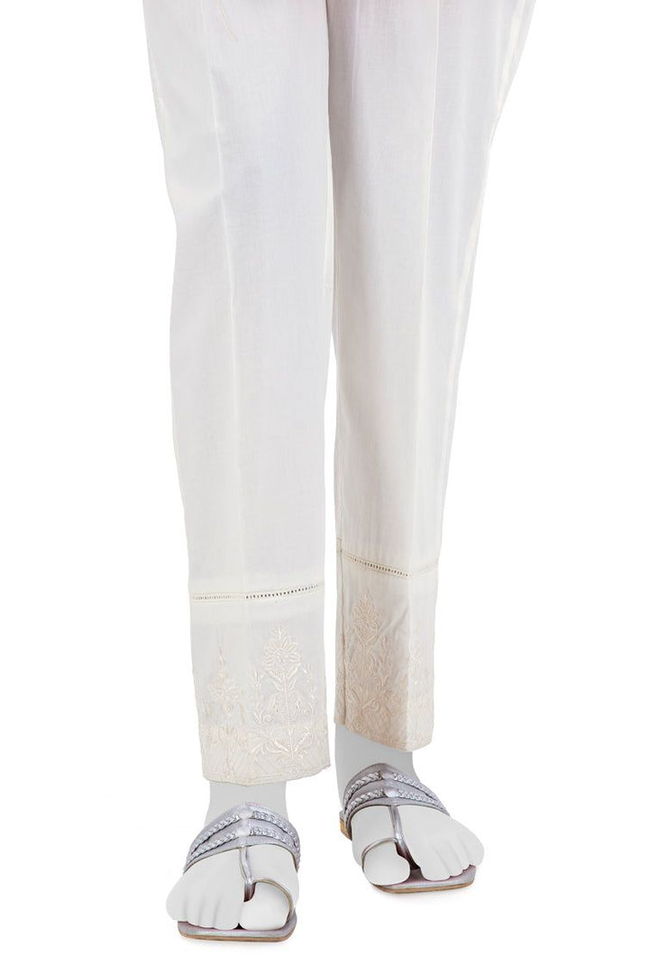 Lawn White Trouser - J. Junaid Jamshed