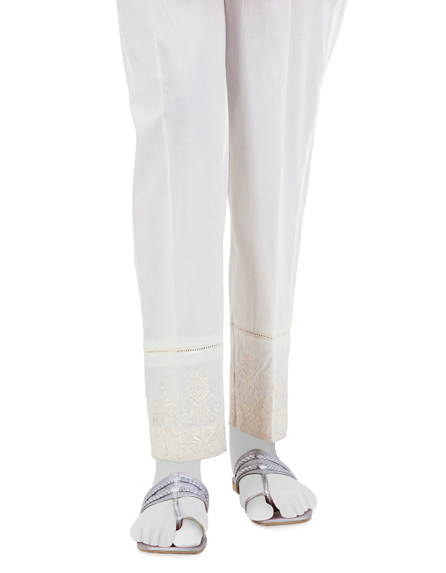 Lawn White Trouser - J. Junaid Jamshed