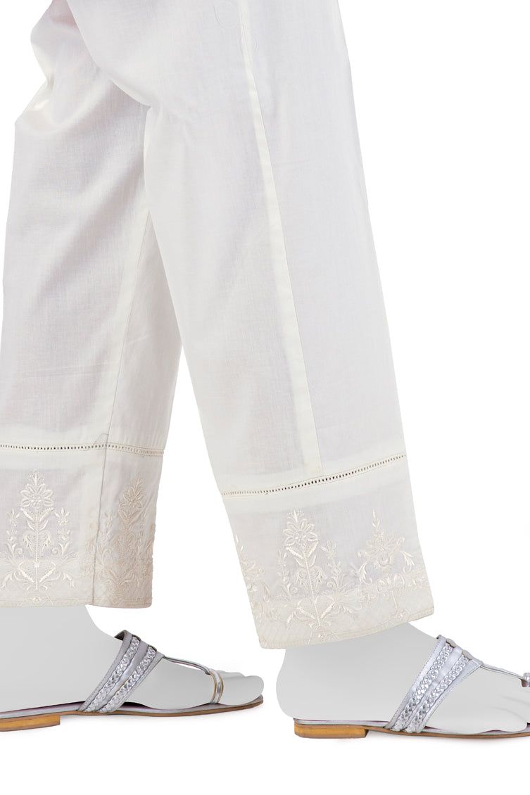Lawn White Trouser - J. Junaid Jamshed