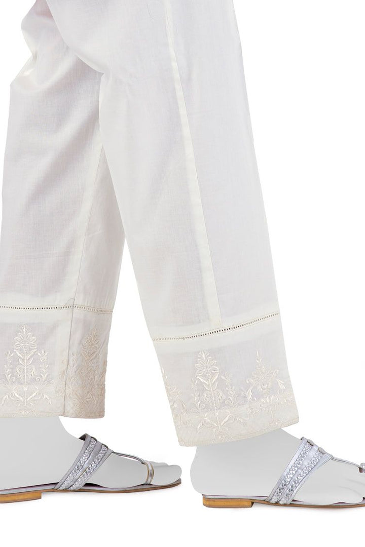 Lawn White Trouser - J. Junaid Jamshed