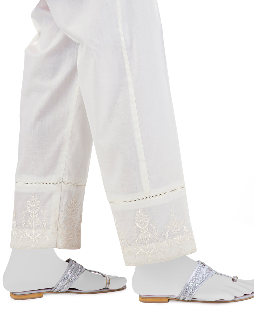 Lawn White Trouser - J. Junaid Jamshed