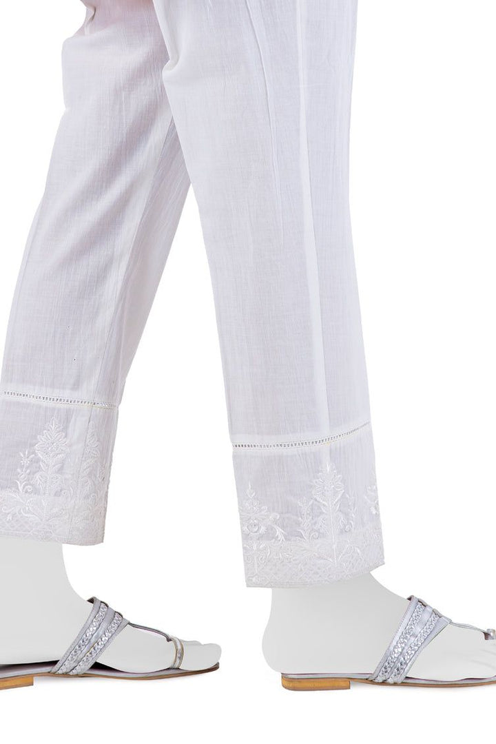 Lawn Off White Trouser - J. Junaid Jamshed