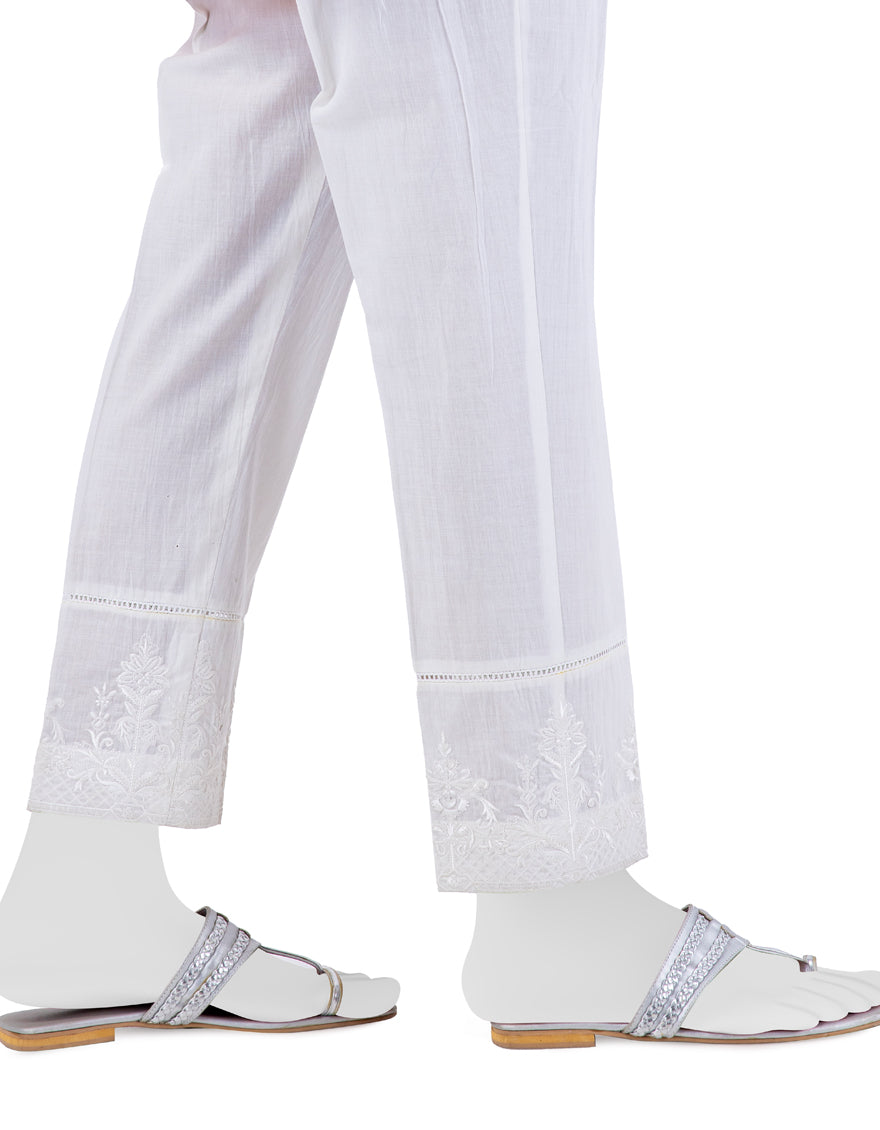 Lawn Off White Trouser - J. Junaid Jamshed