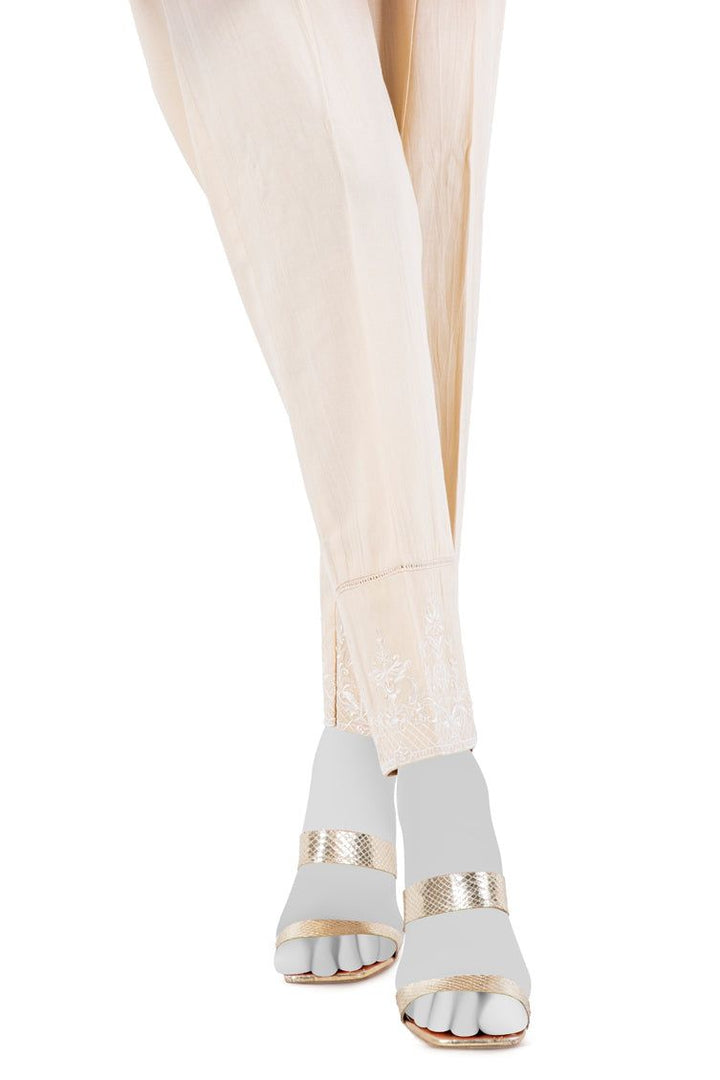 Lawn Beige Trouser - J. Junaid Jamshed