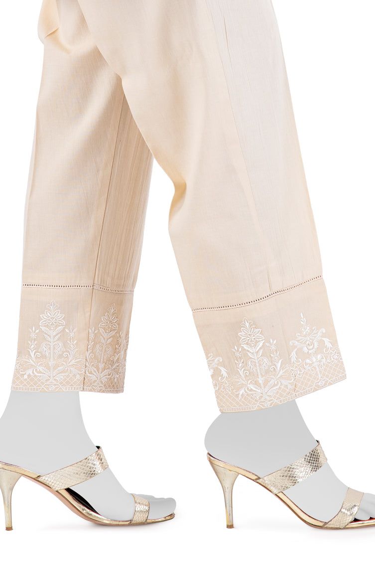 Lawn Beige Trouser - J. Junaid Jamshed
