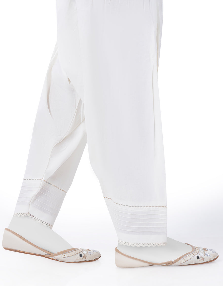 Lawn White Trouser - J. Junaid Jamshed