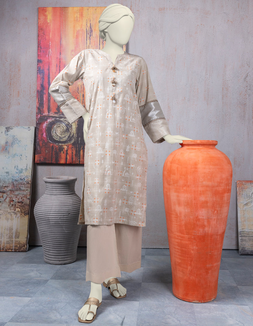 Khaddi Beige Kurti - J. Junaid Jamshed