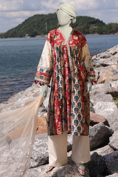 Lawn White Stitched Suit - J. Junaid Jamshed