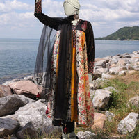 Lawn Black Stitched Suit - J. Junaid Jamshed