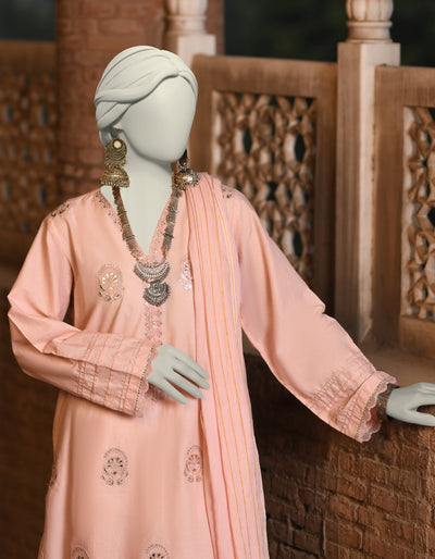 Lawn Pink Stitched Suit - J. Junaid Jamshed