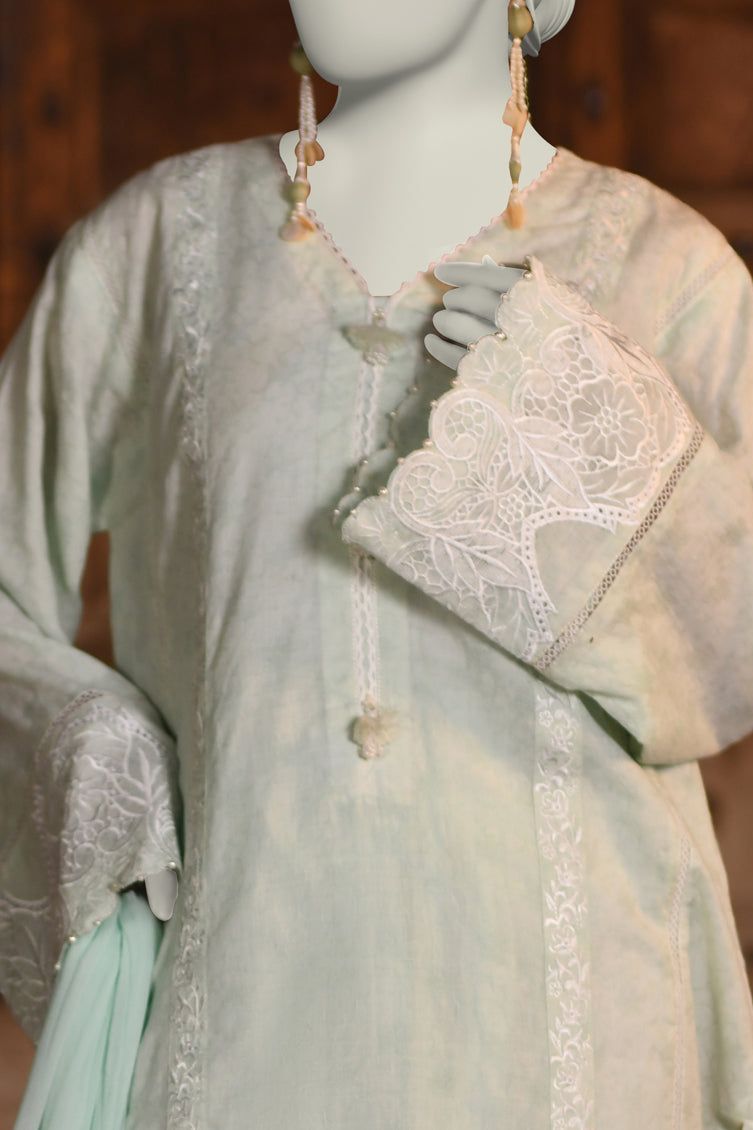 Dobby Green Stitched Suit - J. Junaid Jamshed