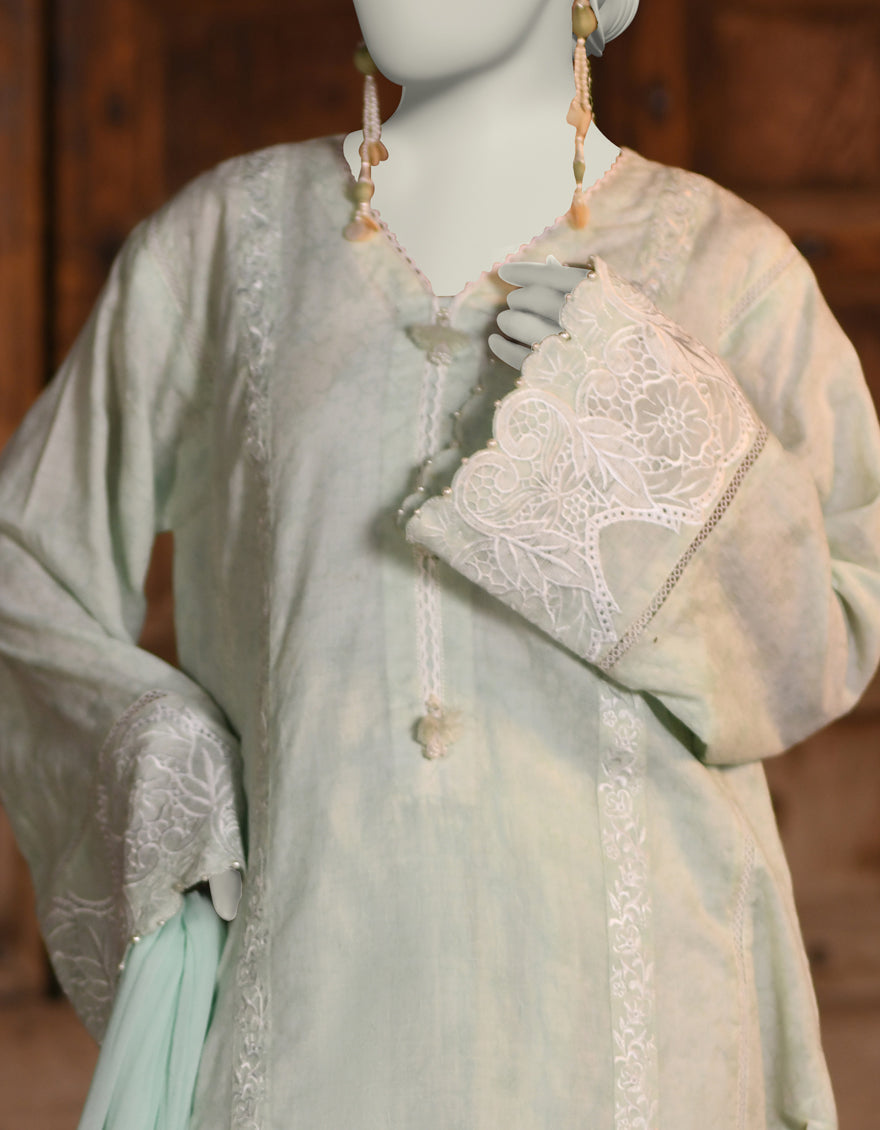 Dobby Green Stitched Suit - J. Junaid Jamshed