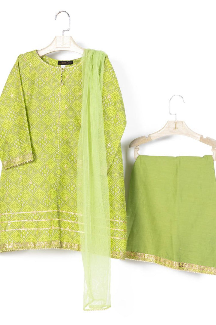 Lawn Green Stitched Suit - J. Junaid Jamshed