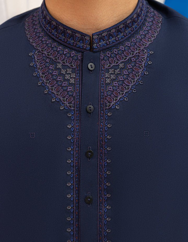 Polyester Blue Special Kurta - J. Junaid Jamshed