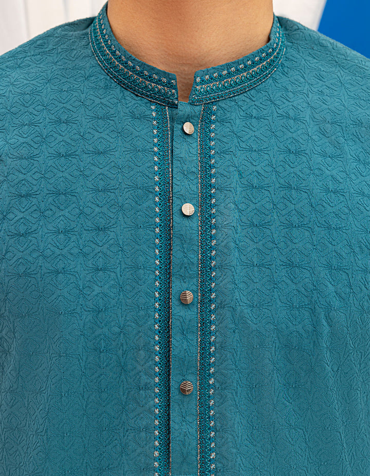 Cotton Green Kurta - J. Junaid Jamshed
