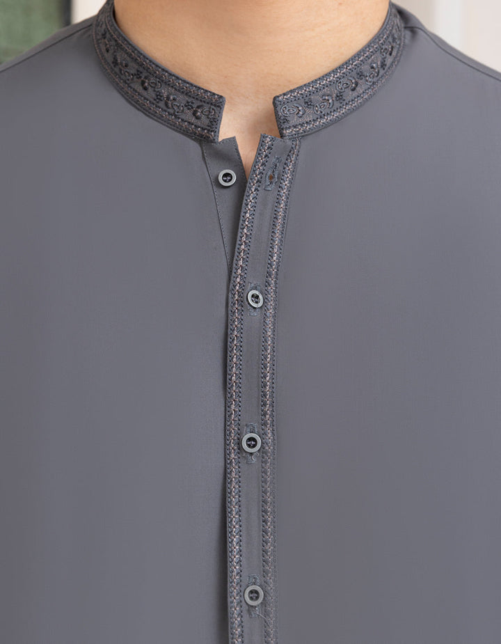 Blended Grey Shalwar Kameez - J. Junaid Jamshed