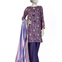 Lawn Purple Stitched Suit - J. Junaid Jamshed