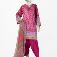Lawn Purple Stitched Suit - J. Junaid Jamshed