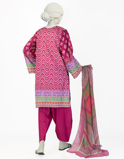 Lawn Purple Stitched Suit - J. Junaid Jamshed