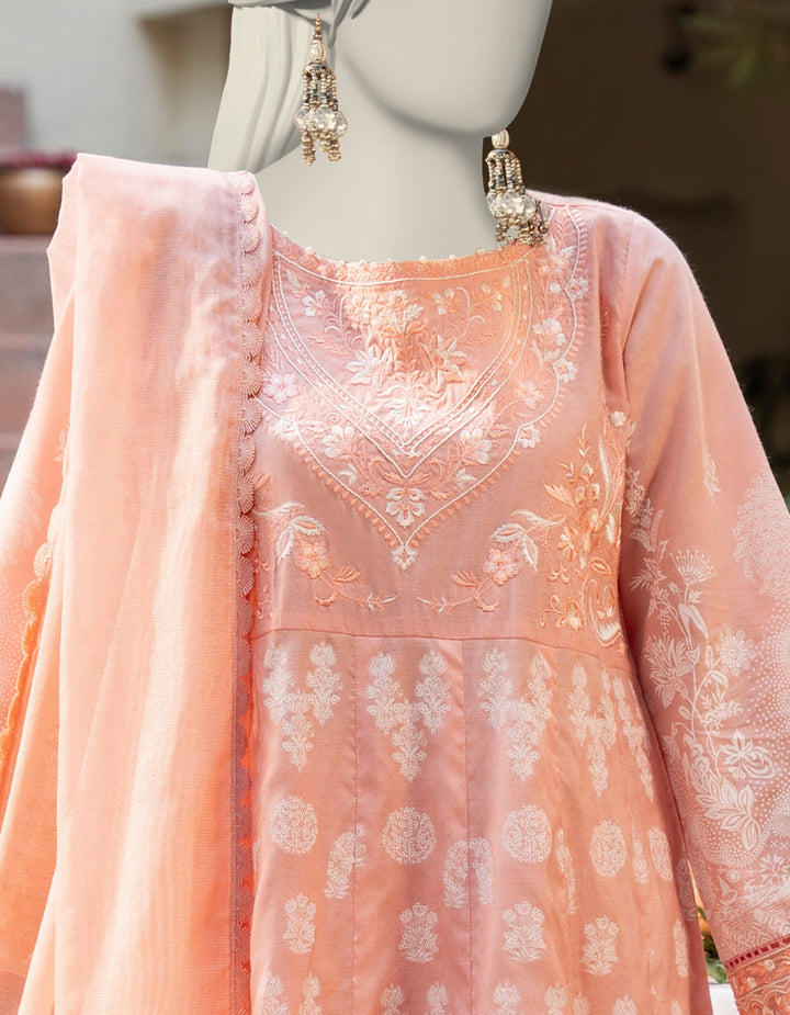 Cotton Silk Orange Stitched Suit - J. Junaid Jamshed
