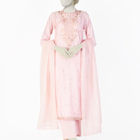 Cotton Silk Pink Stitched Suit - J. Junaid Jamshed