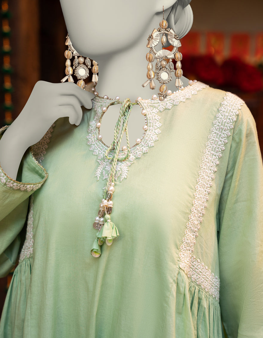 Lawn Green Stitched Suit - J. Junaid Jamshed