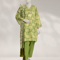 Jacquard Green Unstitched Suit - J. Junaid Jamshed