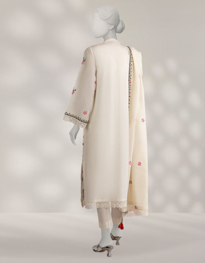 Cambric Off White Stitched Suit - J. Junaid Jamshed