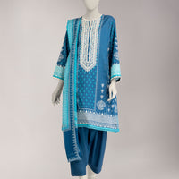 Khaddar Slub Multicolor Unstitched Suit - J. Junaid Jamshed