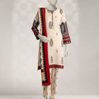 Khaddar Slub Beige Stitched Suit - J. Junaid Jamshed