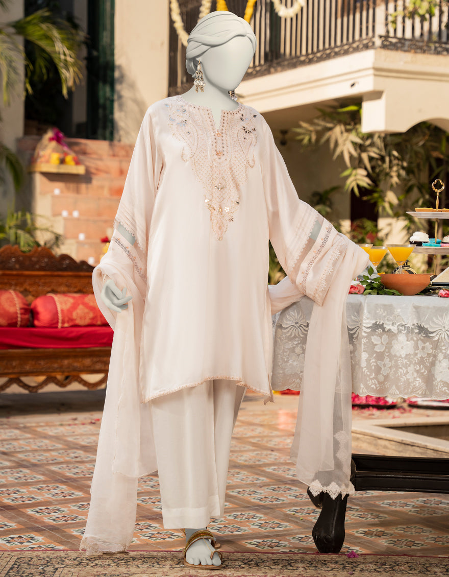 Lawn Orange Stitched Suit - J. Junaid Jamshed